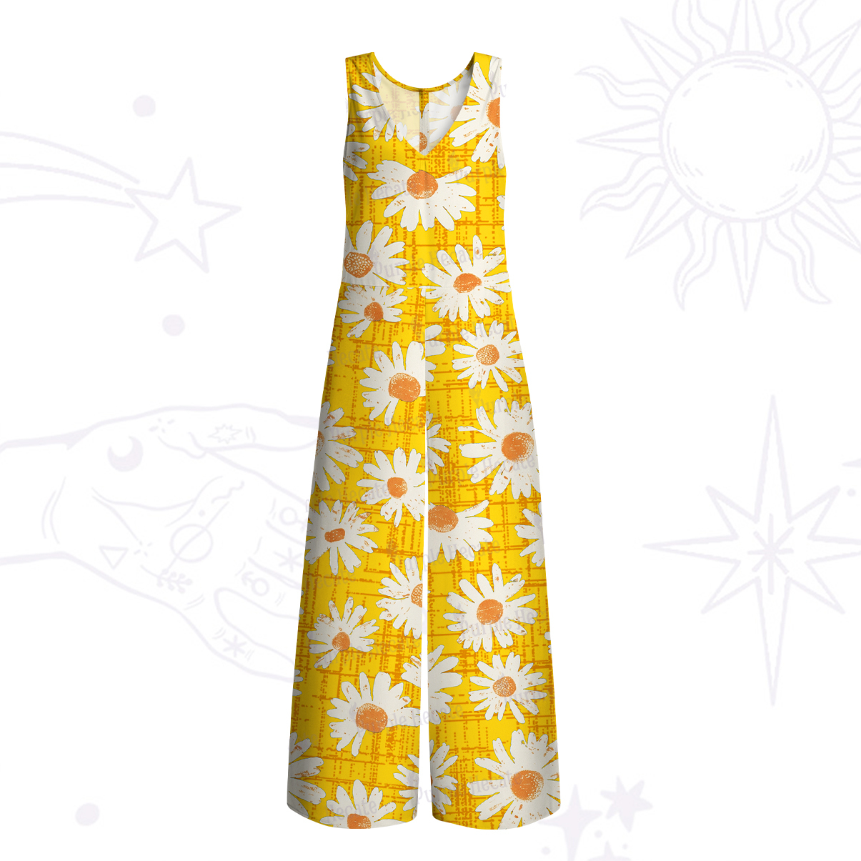 Purplehecate Daisy Daydream Wide Leg Jumpsuit