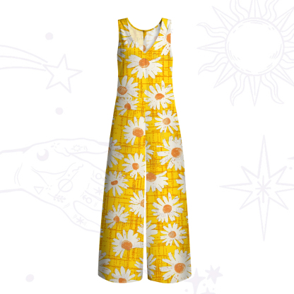 Purplehecate Daisy Daydream Wide Leg Jumpsuit