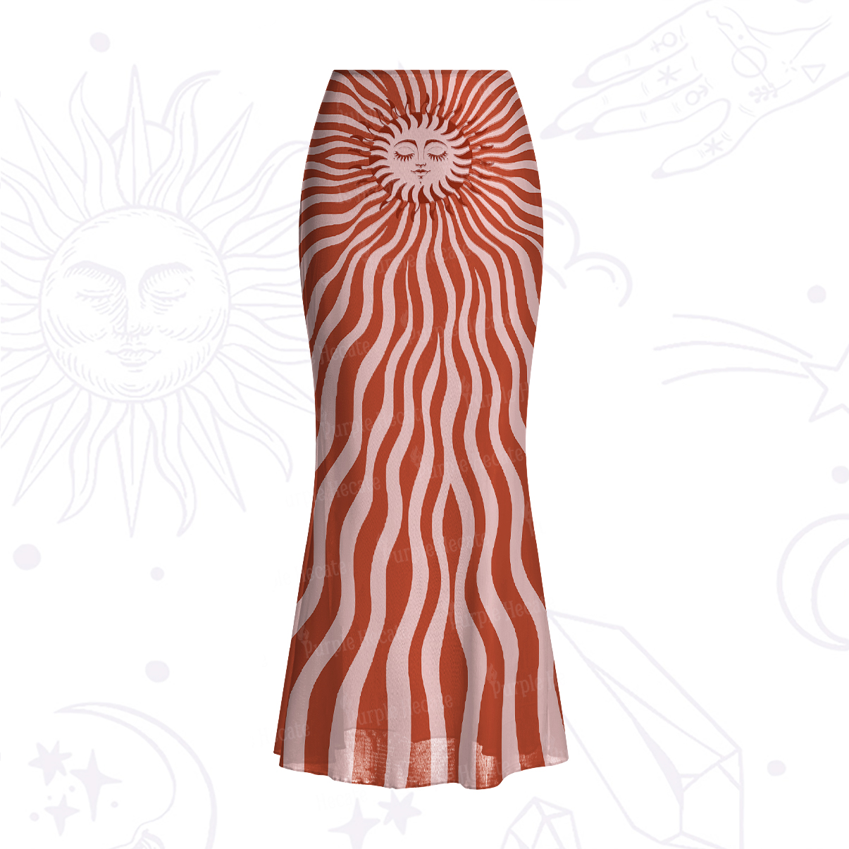 Purplehecate Radiance of the Sun Mesh Mermaid Hem Skirt