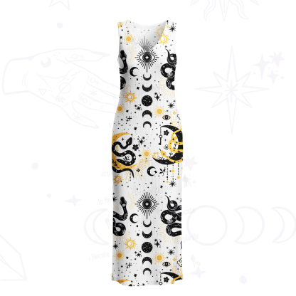 Purplehecate Divine Serpent Under the Moon Crochet Knit Maxi Dress