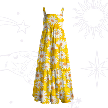 Purplehecate Daisy Daydream Wide Straps Maxi Dress