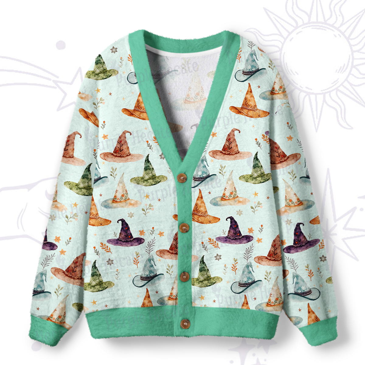 Purplehecate Witch Hat Ugly Cardigan Sweaters