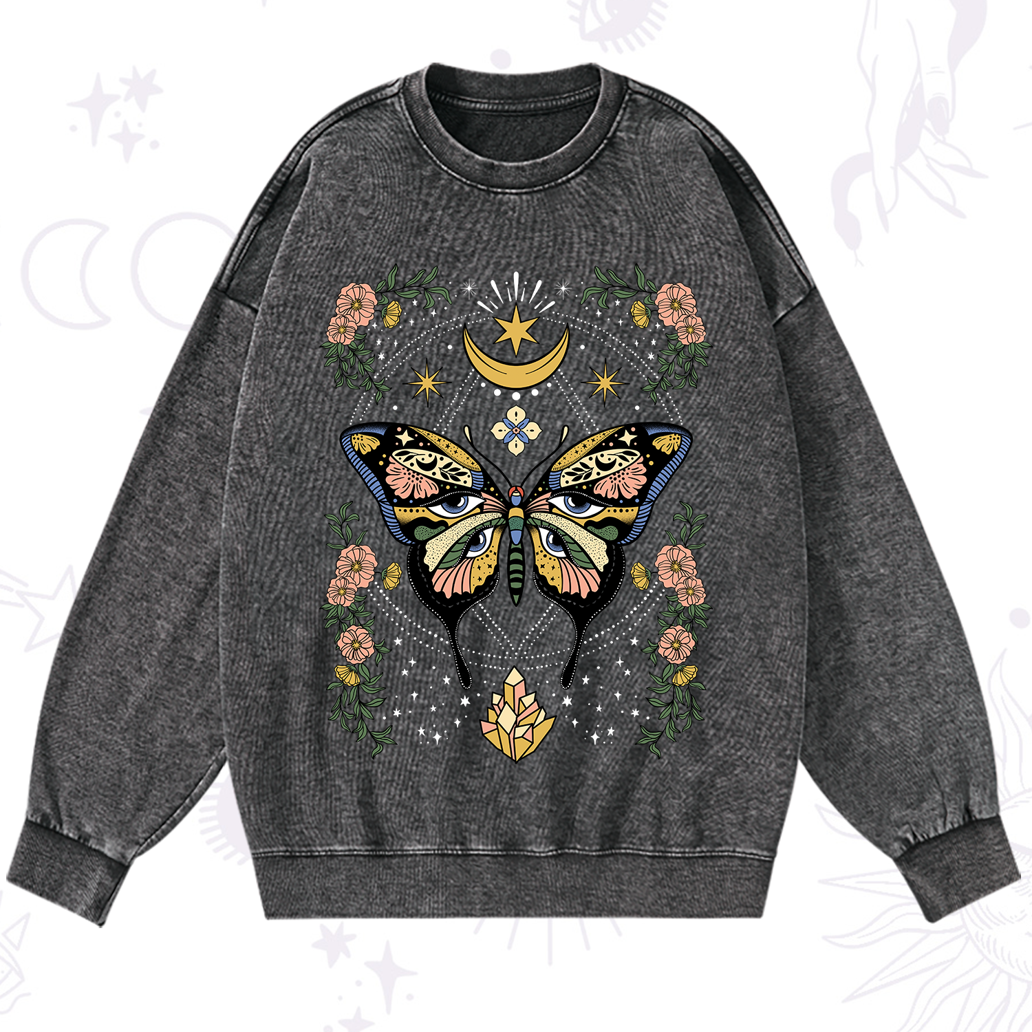Purplehecate I Am Opening Washed Sweatshirt