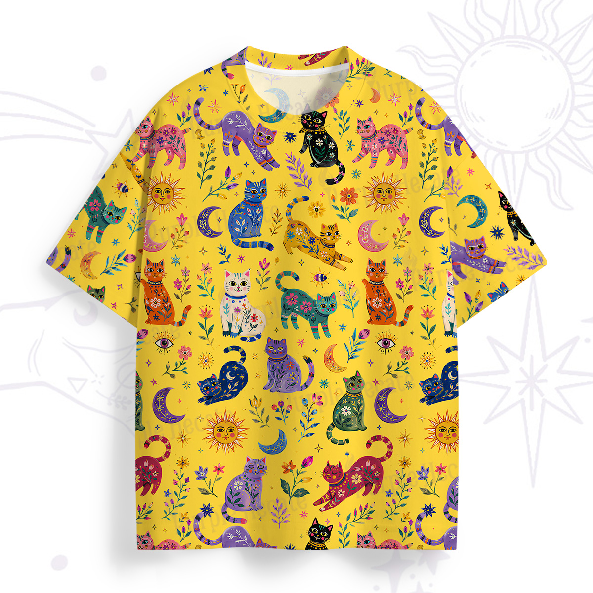 Purplehecate Rainbow Magic Cats All Over Print T-Shirt