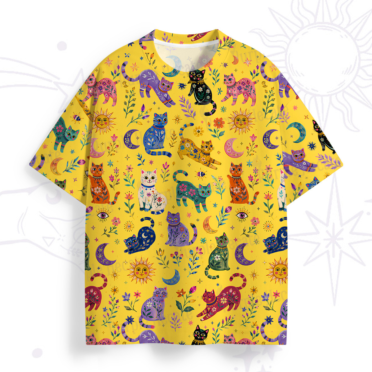 Purplehecate Rainbow Magic Cats All Over Print T-Shirt
