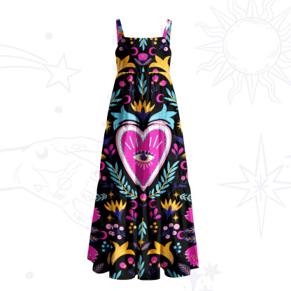 Purplehecate Enchanted Amulet Iconography Wide Straps Maxi Dress