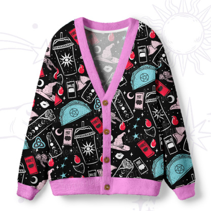 Purplehecate Dark Magic and Mystical Charm Ugly Cardigan Sweaters