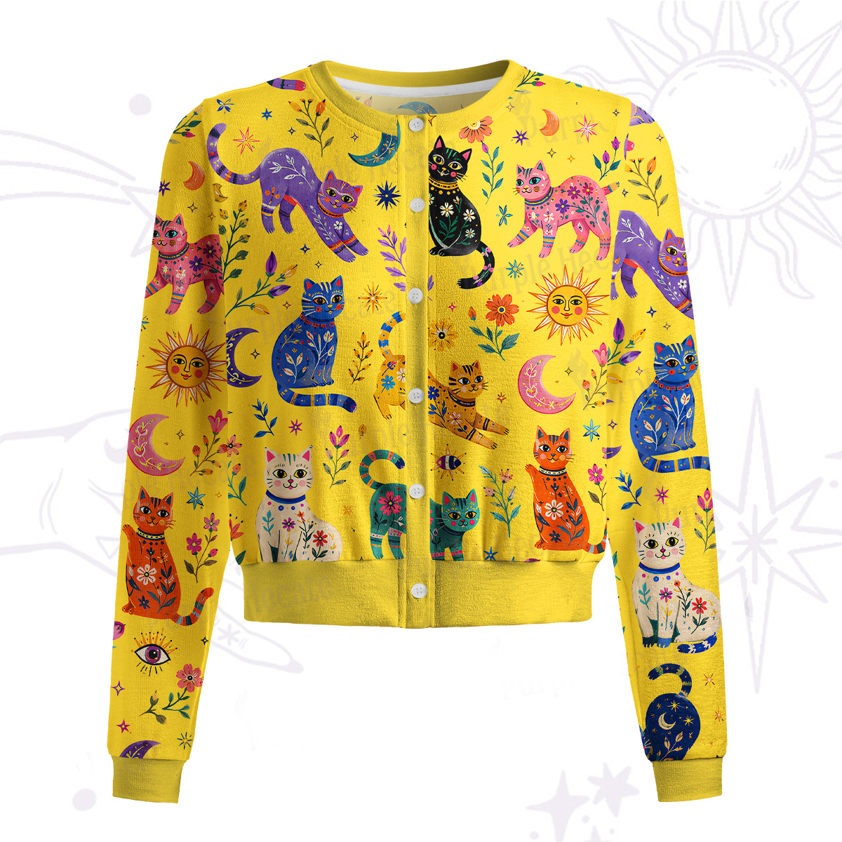 Purplehecate Rainbow Magic Cats Knit Cardigan