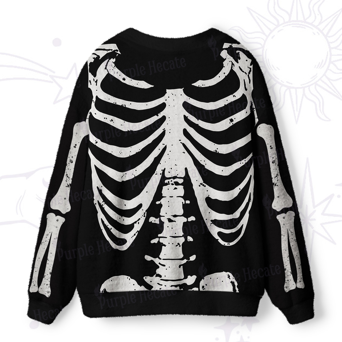 Purplehecate Skeleton Ugly Cardigan Sweaters
