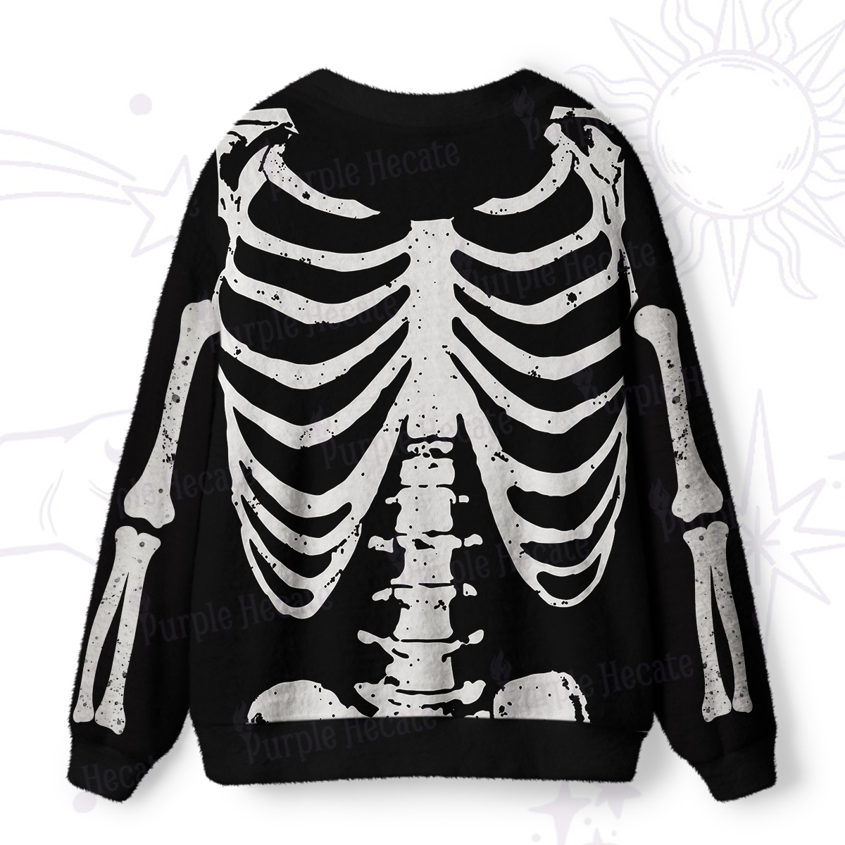 Purplehecate Skeleton Ugly Cardigan Sweaters