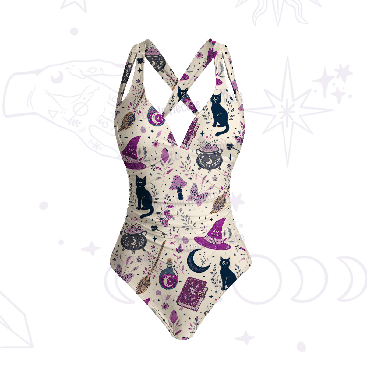 Purplehecate Witchcraft Spellbook One-Piece Swimsuit