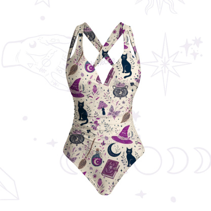 Purplehecate Witchcraft Spellbook One-Piece Swimsuit