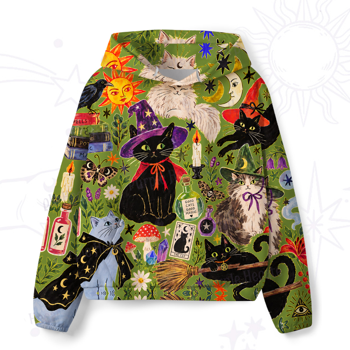 [Copy]Purplehecate Rainbow Magic Cats All-Over Print Hoodie