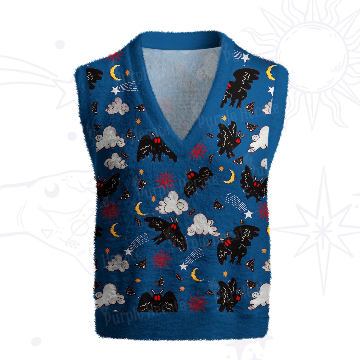 Purplehecate Cryptid Mothman Ugly Sweater Vest