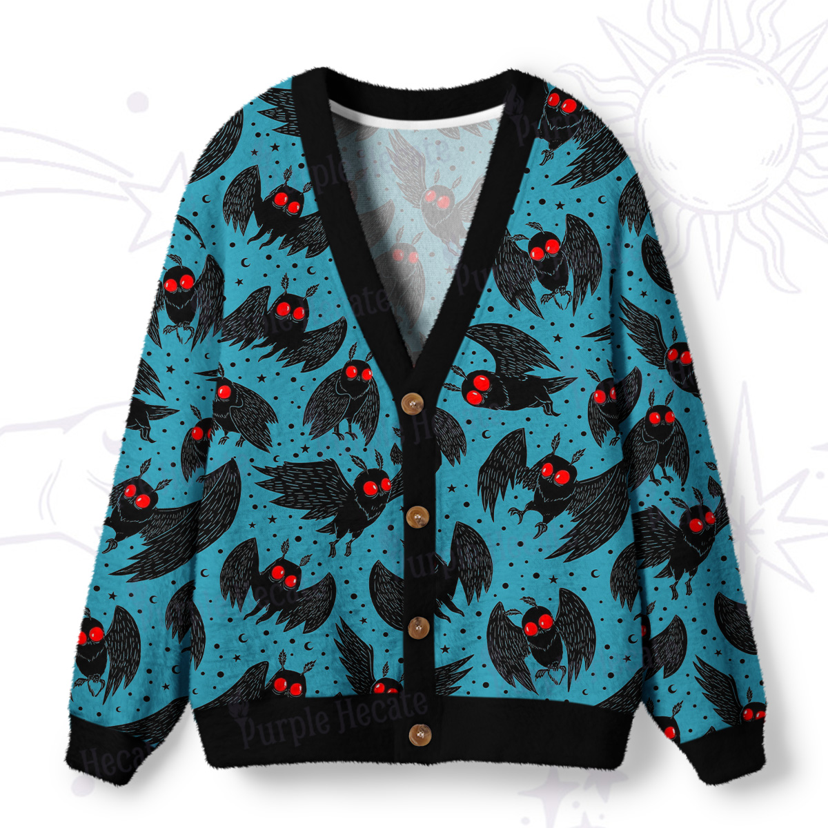 [Copy]Purplehecate Lazy Day Garden Cats Ugly Cardigan Sweaters