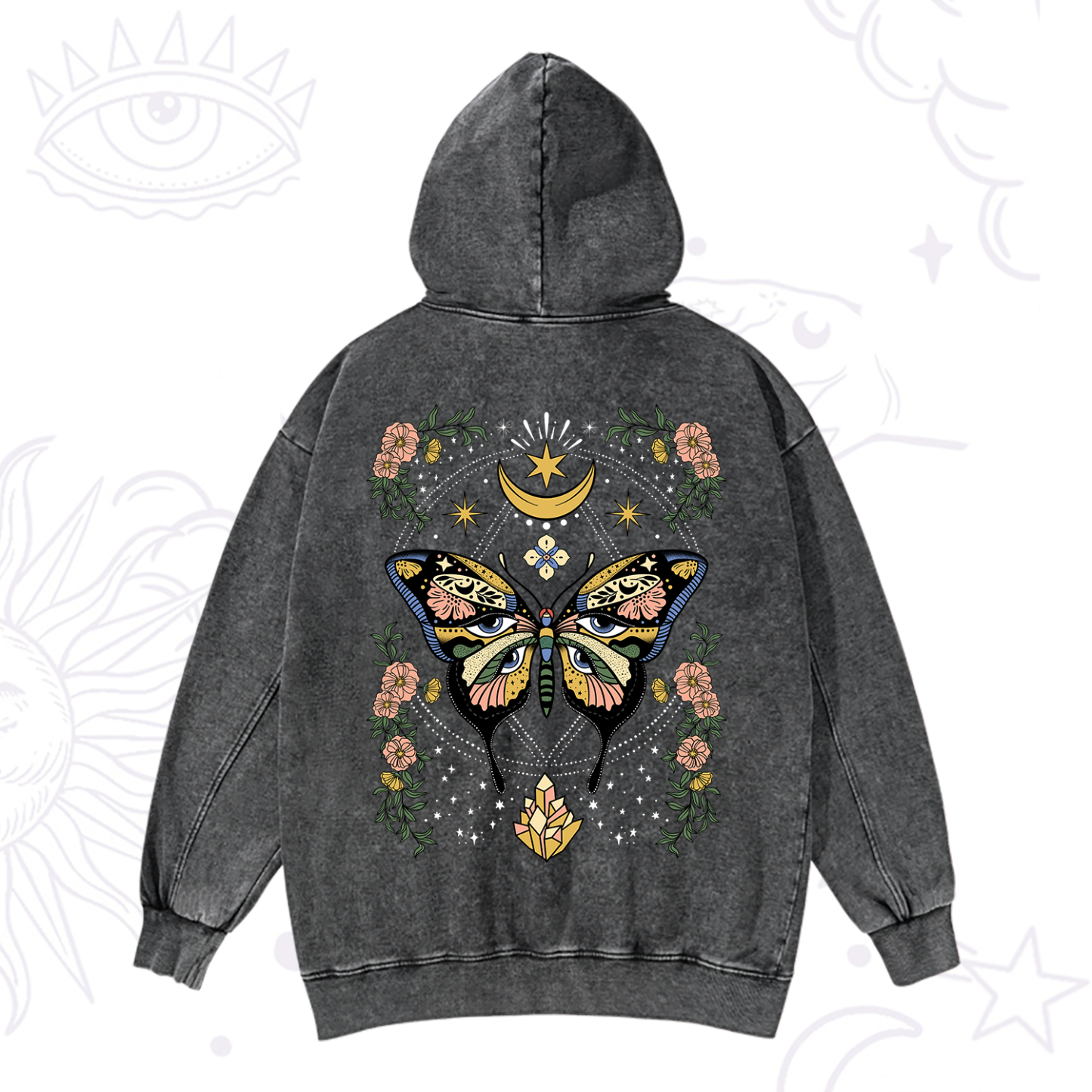 Magic Purplehecate I Am Opening Washed Hoodie