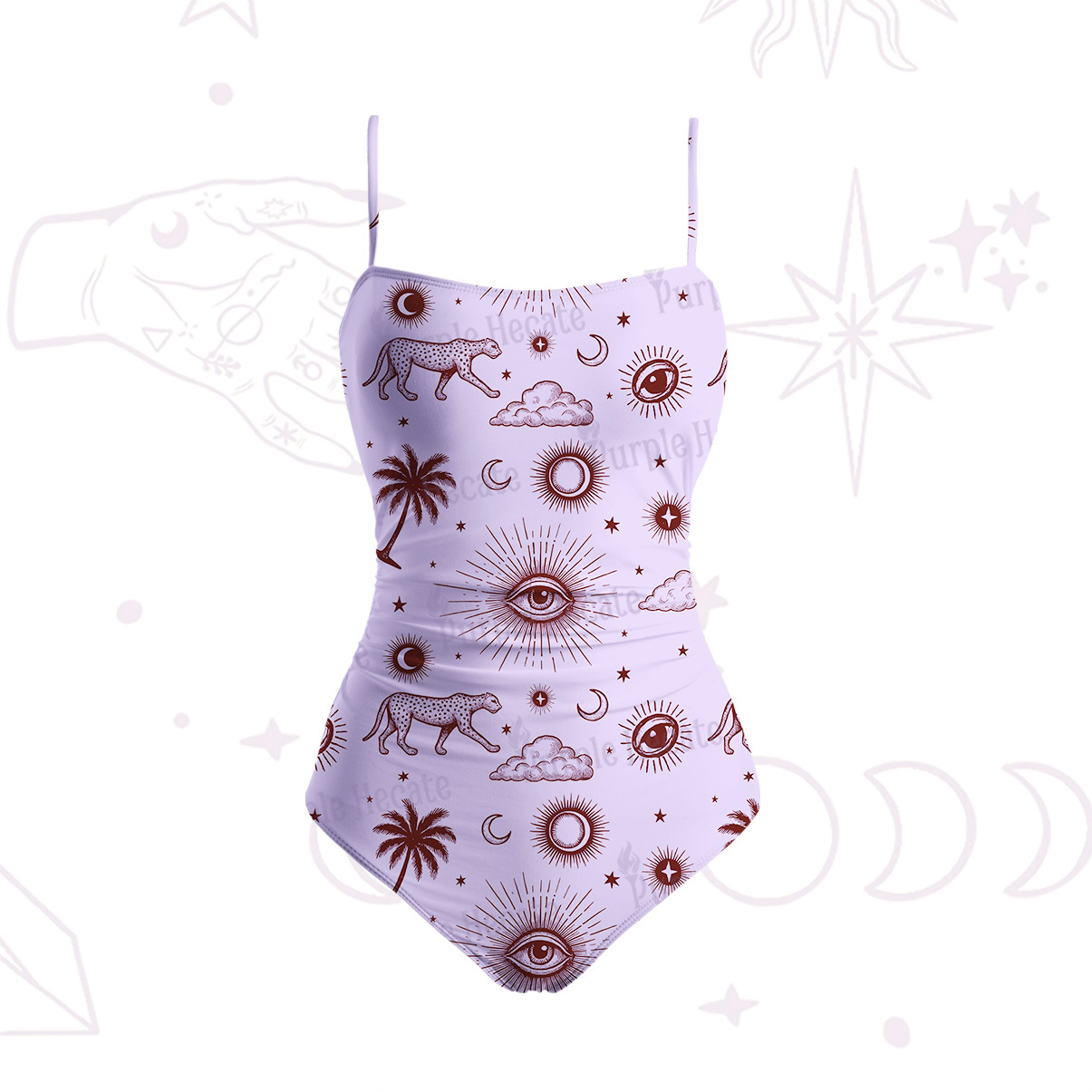 Purplehecate Eye of the Universe Slim-Strap Swimsuit
