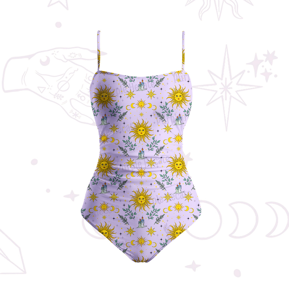Purplehecate Magic Sun Slim-Strap Swimsuit