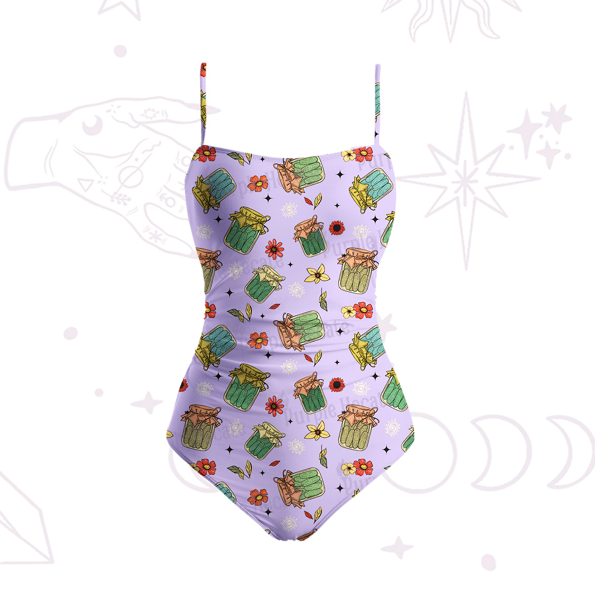 Purplehecate The Pickles Slim-Strap Swimsuit