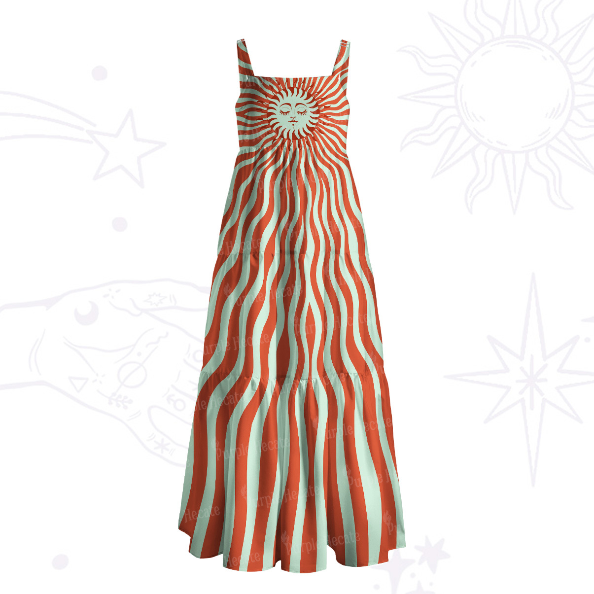 Purplehecate Radiance of the Sun Wide Straps Maxi Dress