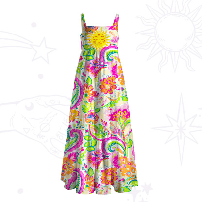 Purplehecate Sun Bloom Fiesta Wide Straps Maxi Dress