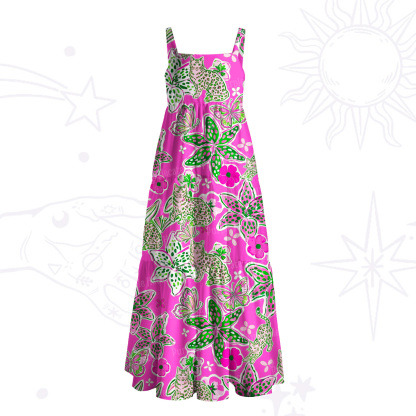 Purplehecate Mystic Wild Bloom Jungle Wide Straps Maxi Dress