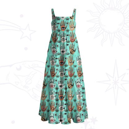 Purplehecate Helping Hands Wide Straps Maxi Dress