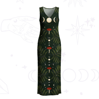 Purplehecate Moonlit Mushroom Gow Crochet Knit Maxi Dress