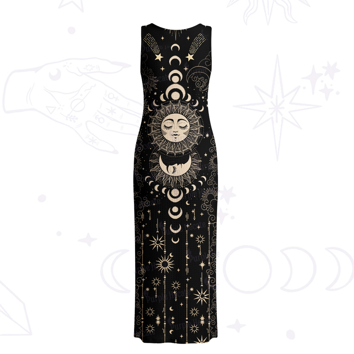 Purplehecate Lunar Eclipse Crochet Knit Maxi Dress