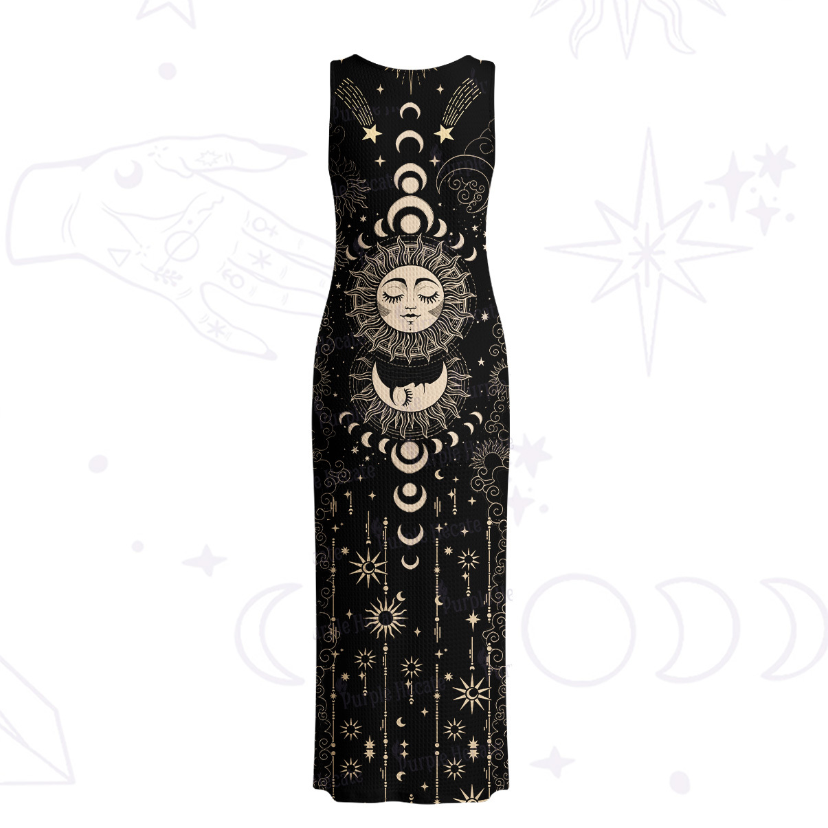 Purplehecate Lunar Eclipse Crochet Knit Maxi Dress