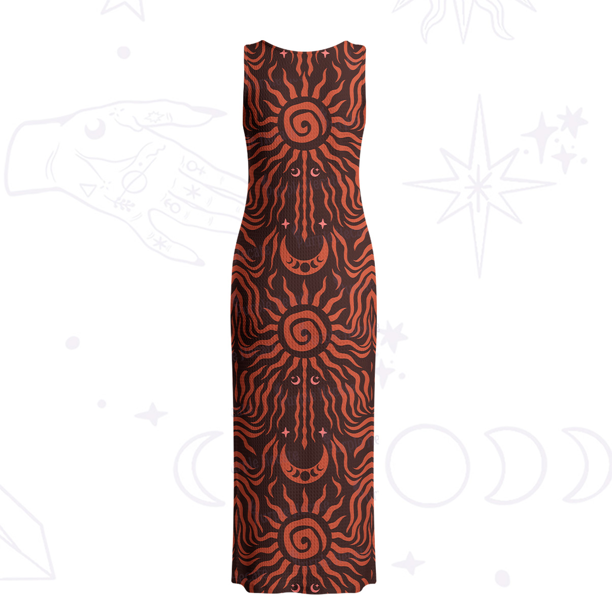 Purplehecate Solar Ritua Crochet Knit Maxi Dress