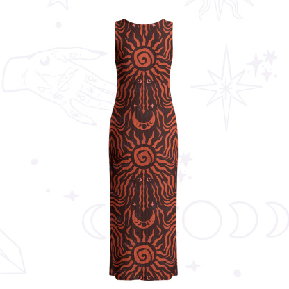 Purplehecate Solar Ritua Crochet Knit Maxi Dress