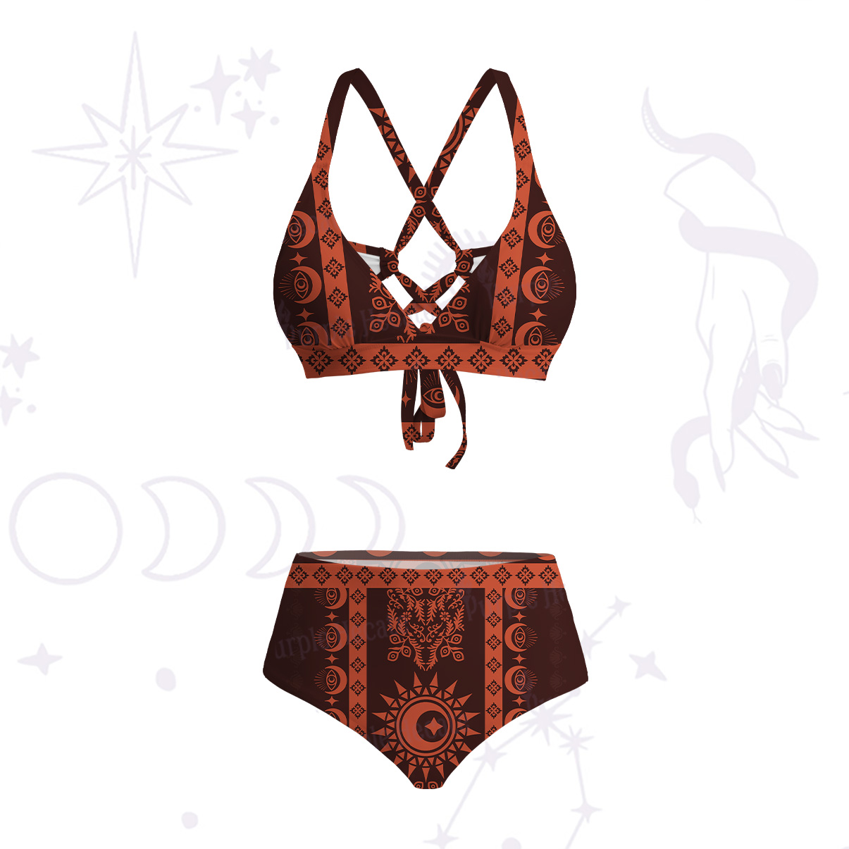 Purplehecate Visionary Sun Crisscross Tie-Back Bikini Set