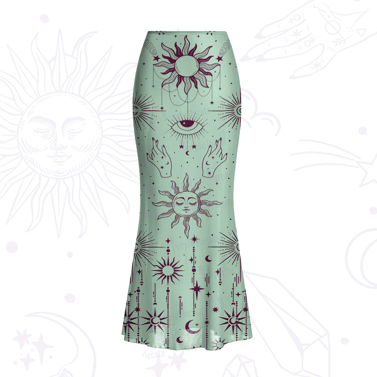 Purplehecate Solar Oracle Mesh Mermaid Hem Skirt