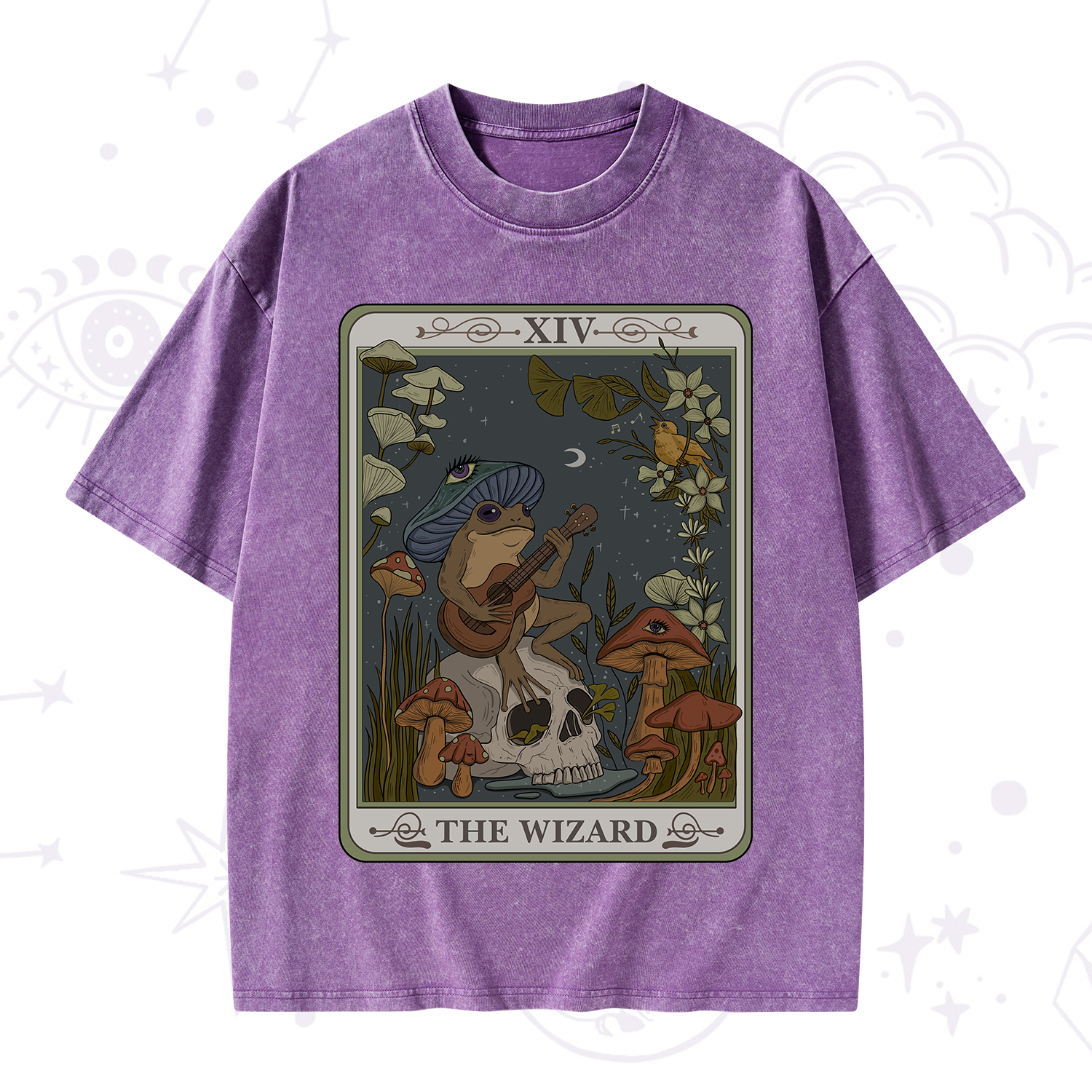Purplehecate The Wizard Tarot Washed T-Shirt