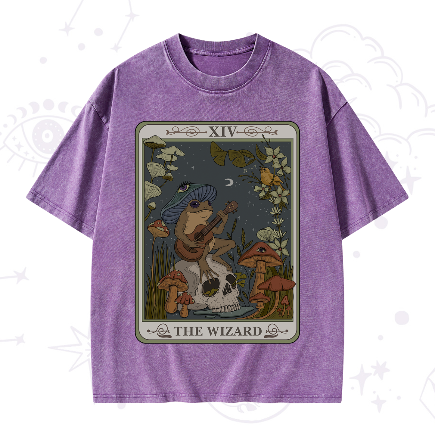 Purplehecate The Wizard Tarot Washed T-Shirt