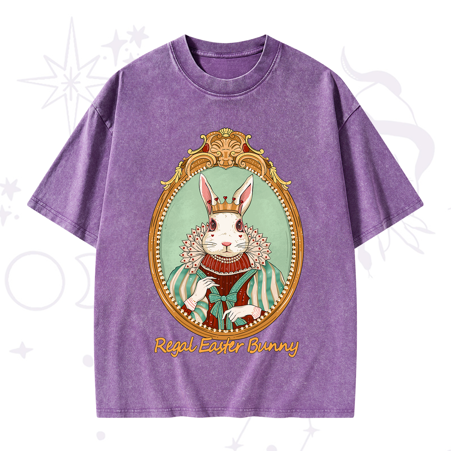 Purplehecate Regal Easter Bunny Washed T-Shirt