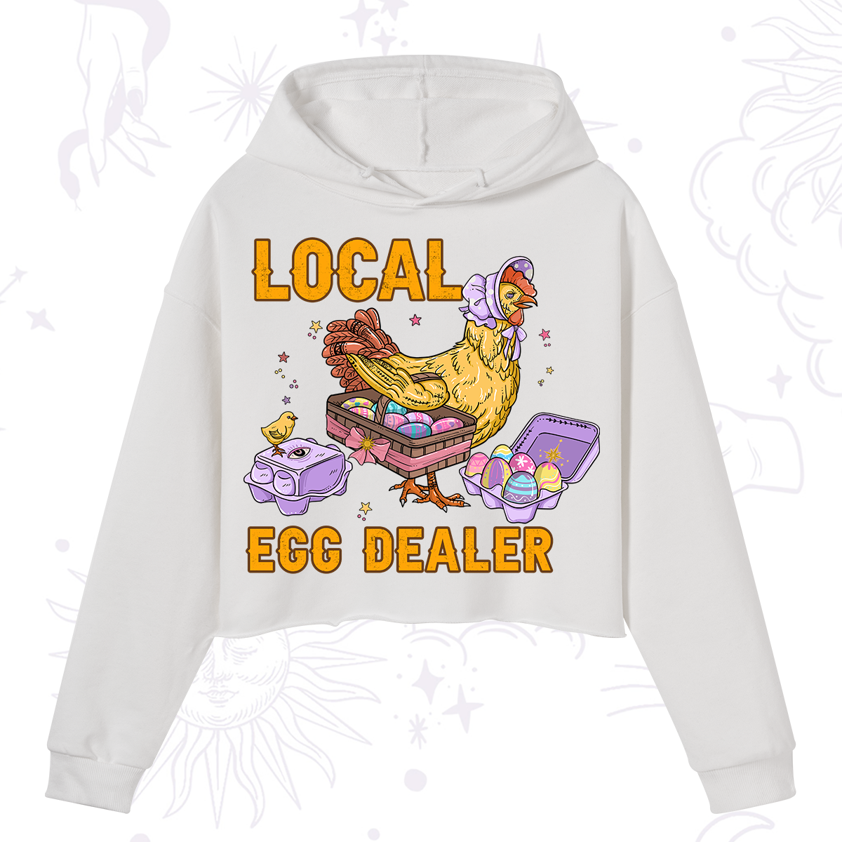 Purplehecate Local Egg Dealer Crop Hoodie