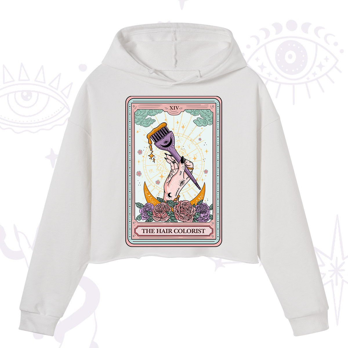 Purplehecate The Hair Colorist Tarot Crop Hoodie