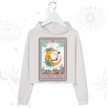 Purplehecate The Midnight Smoker Tarot Crop Hoodie