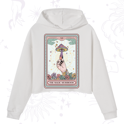 Purplehecate The Magic Murshroom Tarot Crop Hoodie