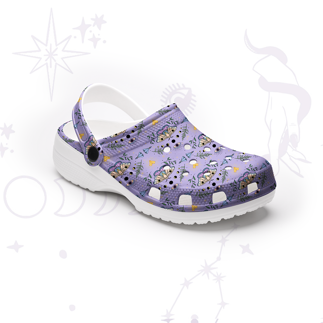 Purplehecate Luna Moth Witch Rubber Clogs