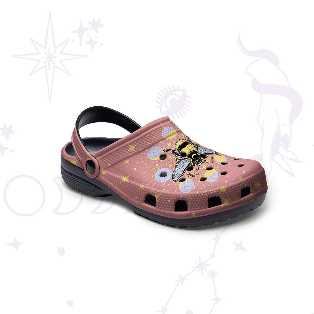 Purplehecate Phases of the Moon Bee Rubber Clogs