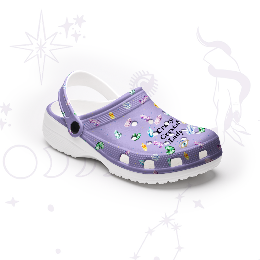 Purplehecate Crazy Crystal Lady Rubber Clogs