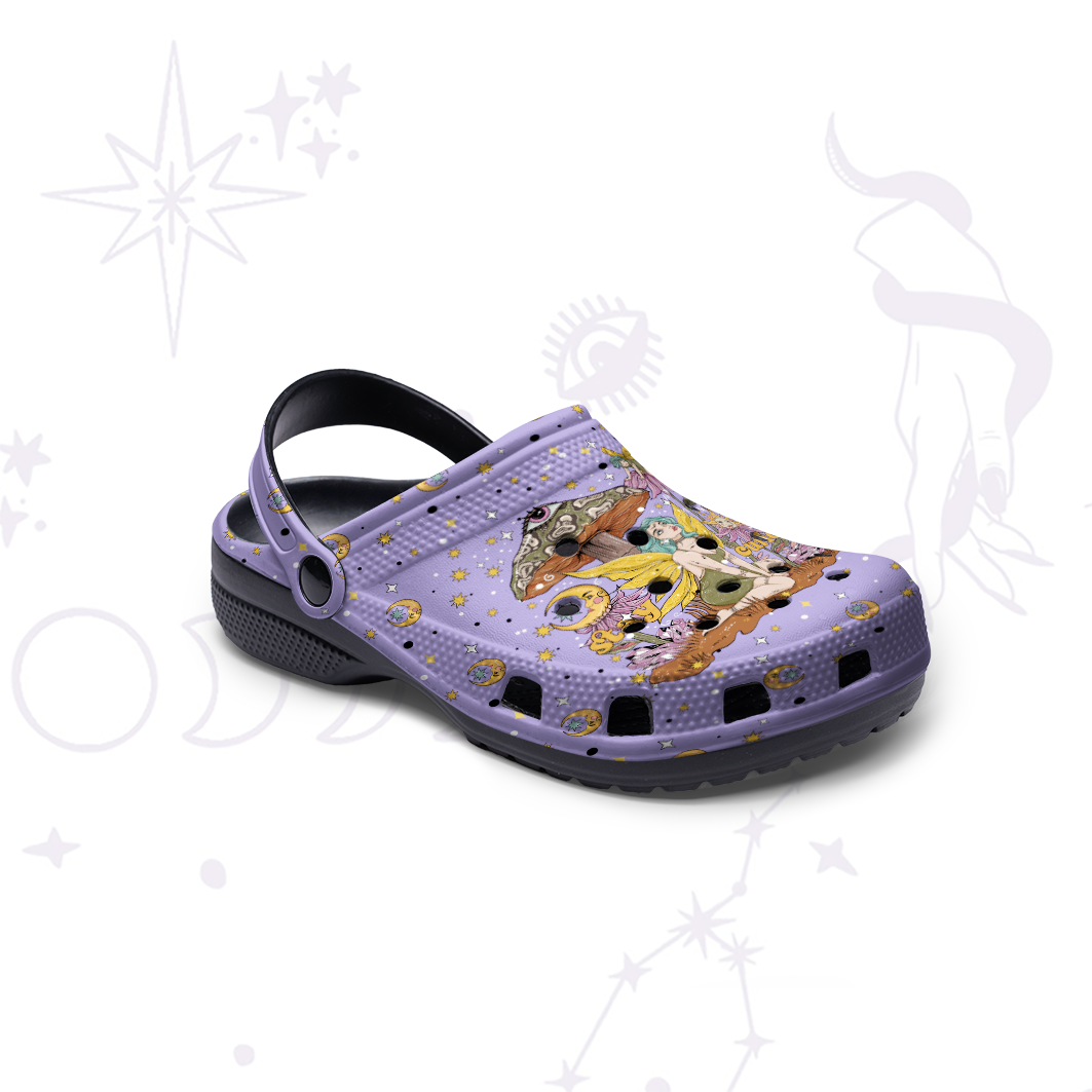 Purplehecate Stay Curious Rubber Clogs
