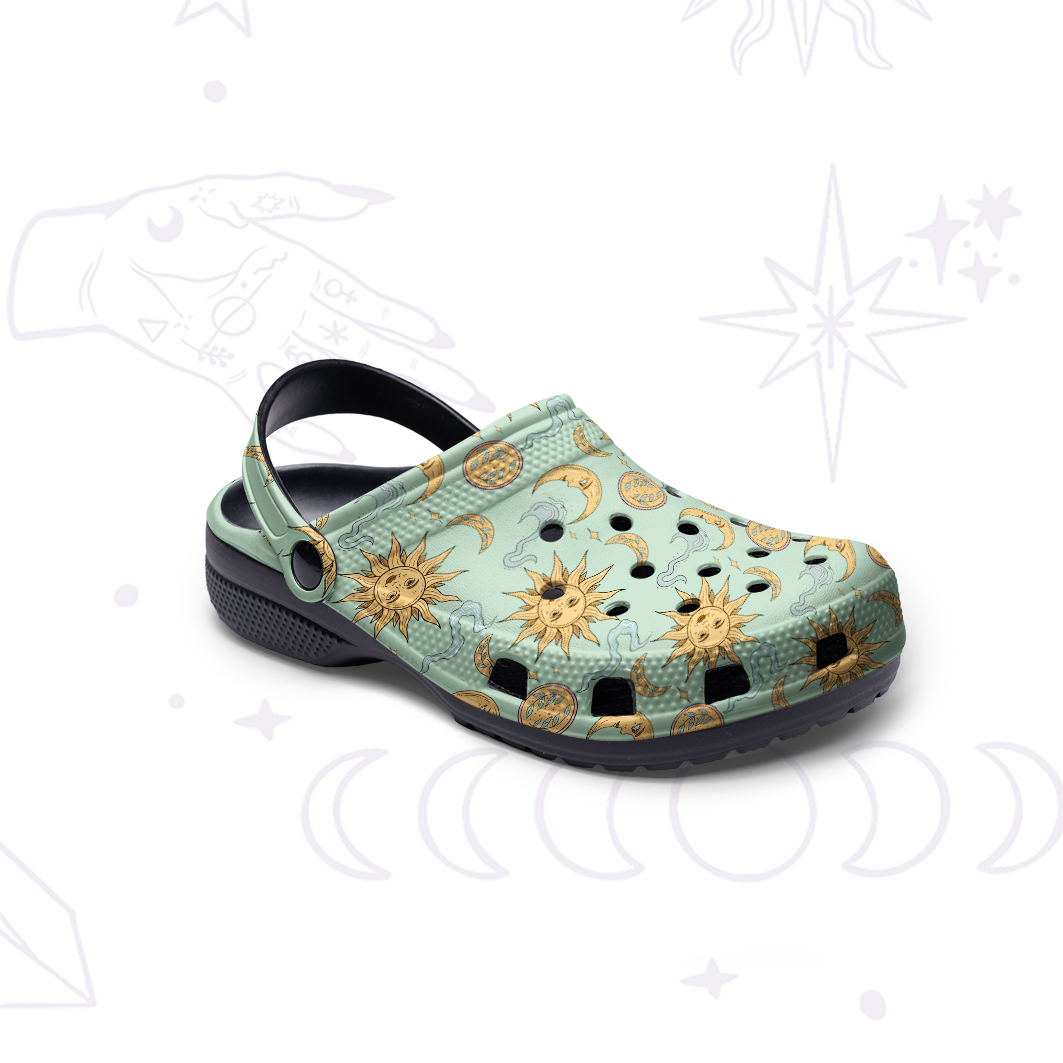 Purplehecate Magic of Sun and Moon Rubber Clogs