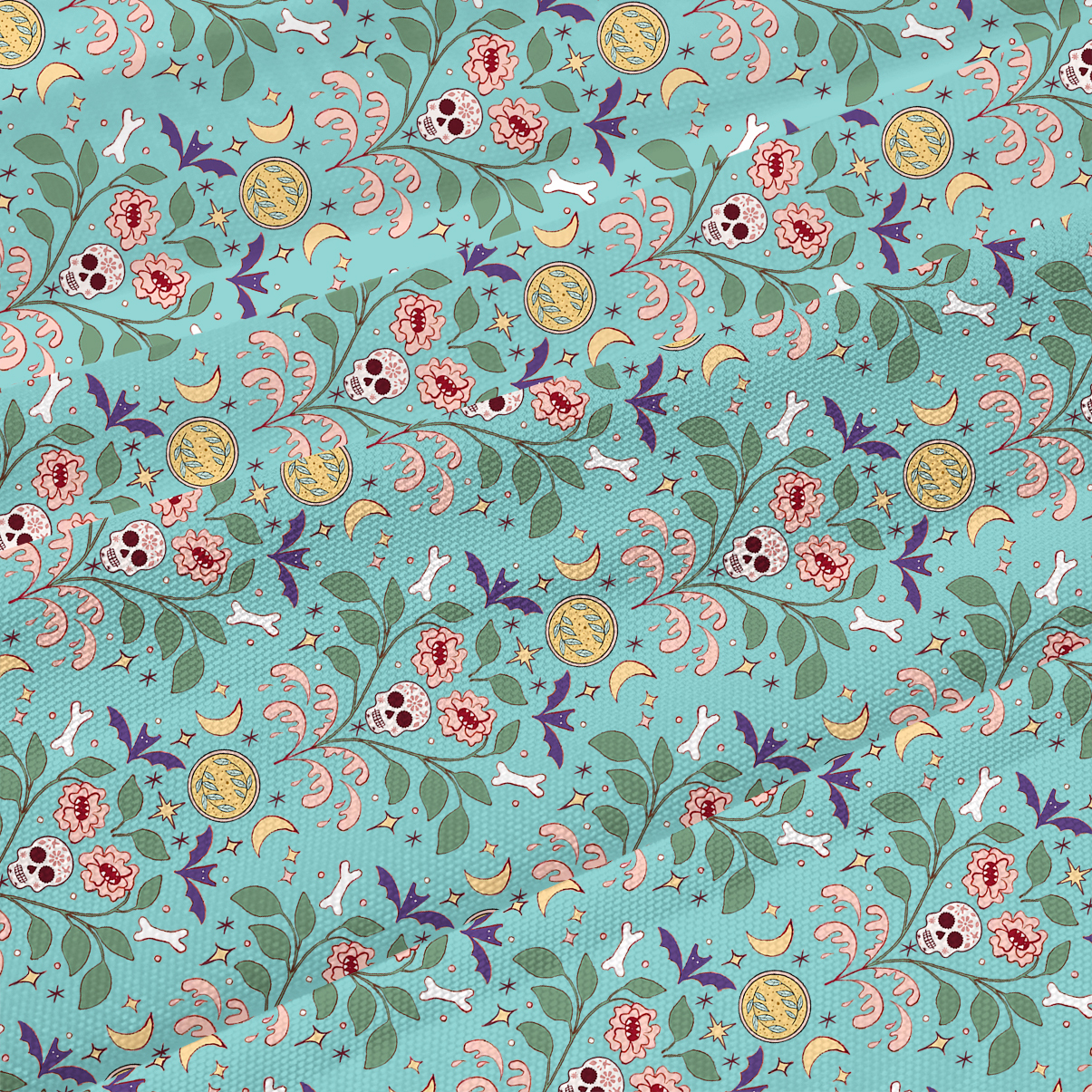 Purplehecate Gothic Floral Skeleton Beachwear Cover-Up Dress