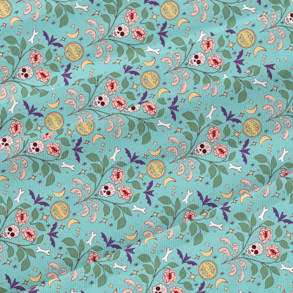 Purplehecate Gothic Floral Skeleton Beachwear Cover-Up Dress