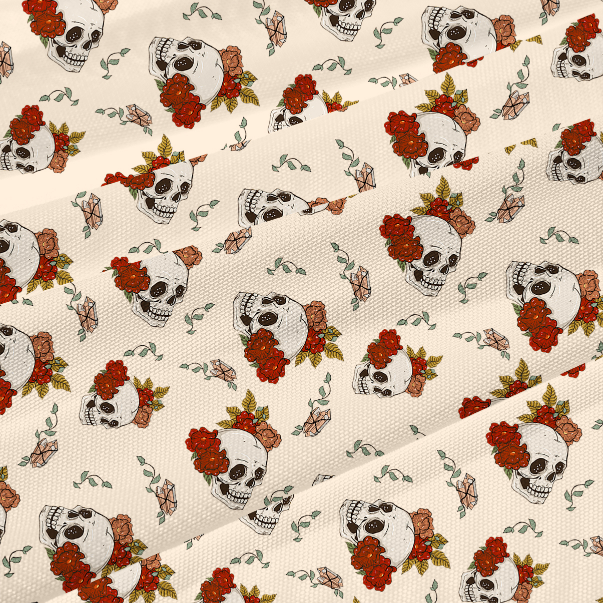 Purplehecate Flowers and Bones Beachwear Cover-Up Dress