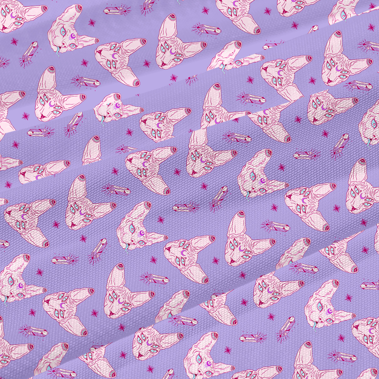 Purplehecate Mystical Sphynx Cat Beachwear Cover-Up Dress